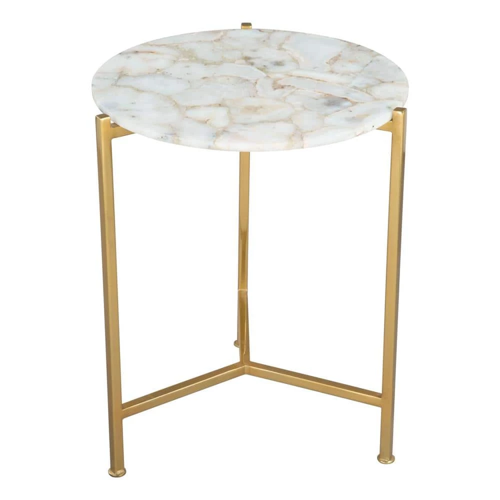 Haru Gold Side Table by ZUO 3 Haru Gold Side Table by ZUO