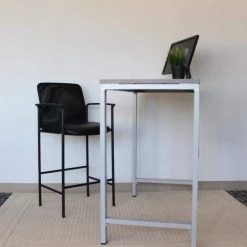 BOSS Black Office Back Mesh Vinyl Seat Bar Height Chair Fixed Arm Rests by BOSS Office Products -BOSS Offic Shop black boss office products bar stools b16909 cs c3 1000