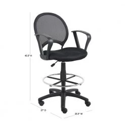 Black Mesh Drafting Stool with Loop Arms by BOSS Office Products 13 Black Mesh Drafting Stool with Loop Arms by BOSS Office Products -Default Template 6 black boss office products drafting chairs b16217 40 1000