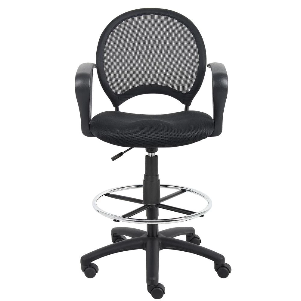 Black Mesh Drafting Stool with Loop Arms by BOSS Office Products 7 Black Mesh Drafting Stool with Loop Arms by BOSS Office Products - Image 5
