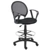 Black Mesh Drafting Stool with Loop Arms by BOSS Office Products 2 Black Mesh Drafting Stool with Loop Arms by BOSS Office Products -Default Template 6 black boss office products drafting chairs b16217 64 1000