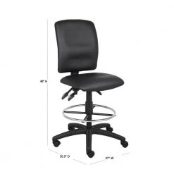Black Multi-Function Leather Plus Drafting Stool by BOSS Office Products 10 Black Multi-Function Leather Plus Drafting Stool by BOSS Office Products -Default Template 6 black boss office products drafting chairs b1645 40 1000