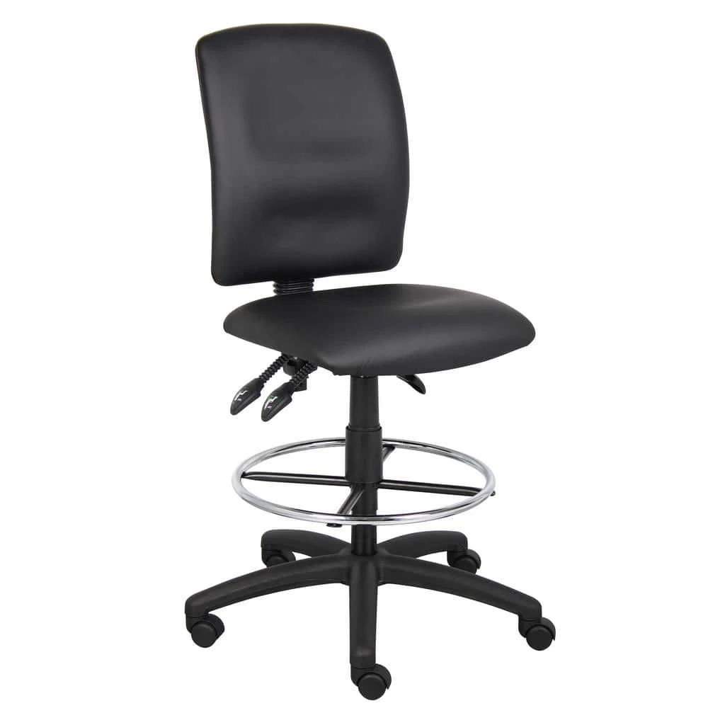 Black Multi-Function Leather Plus Drafting Stool by BOSS Office Products 3 Black Multi-Function Leather Plus Drafting Stool by BOSS Office Products