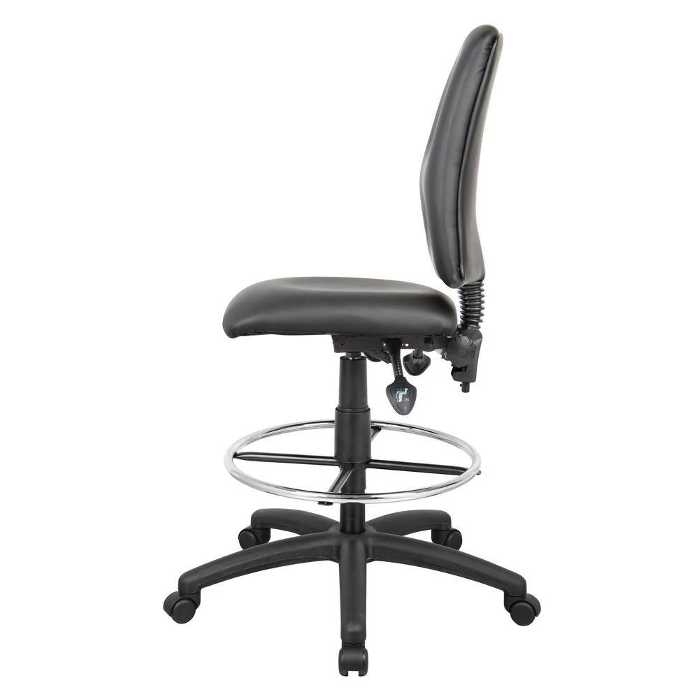Black Multi-Function Leather Plus Drafting Stool by BOSS Office Products 4 Black Multi-Function Leather Plus Drafting Stool by BOSS Office Products - Image 2