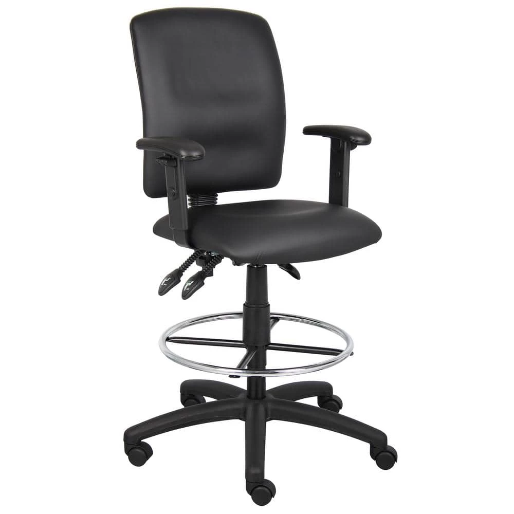 27 in. Width Big and Tall Black Fabric Drafting Chair with Swivel Seat by BOSS Office Products 3 27 in. Width Big and Tall Black Fabric Drafting Chair with Swivel Seat by BOSS Office Products