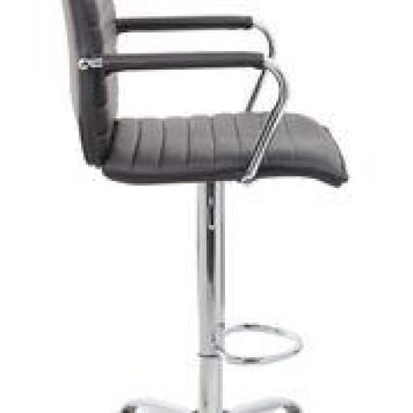 Black Designer Style Counter height Arm Chair Caresoft Vinyl Chrome Arms Footring and Base Neumatic Lift by BOSS Office Products 4 Black Designer Style Counter height Arm Chair Caresoft Vinyl Chrome Arms Footring and Base Neumatic Lift by BOSS Office Products - Image 2