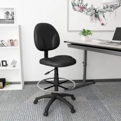 Black Crepe Fabric Armless Ergonomic Drafting Chair by BOSS Office Products 12 Black Crepe Fabric Armless Ergonomic Drafting Chair by BOSS Office Products -Default Template 6 black boss office products drafting chairs b1690 bk 1f 1000