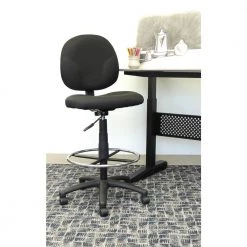Black Crepe Fabric Armless Ergonomic Drafting Chair by BOSS Office Products 13 Black Crepe Fabric Armless Ergonomic Drafting Chair by BOSS Office Products -Default Template 6 black boss office products drafting chairs b1690 bk 31 1000