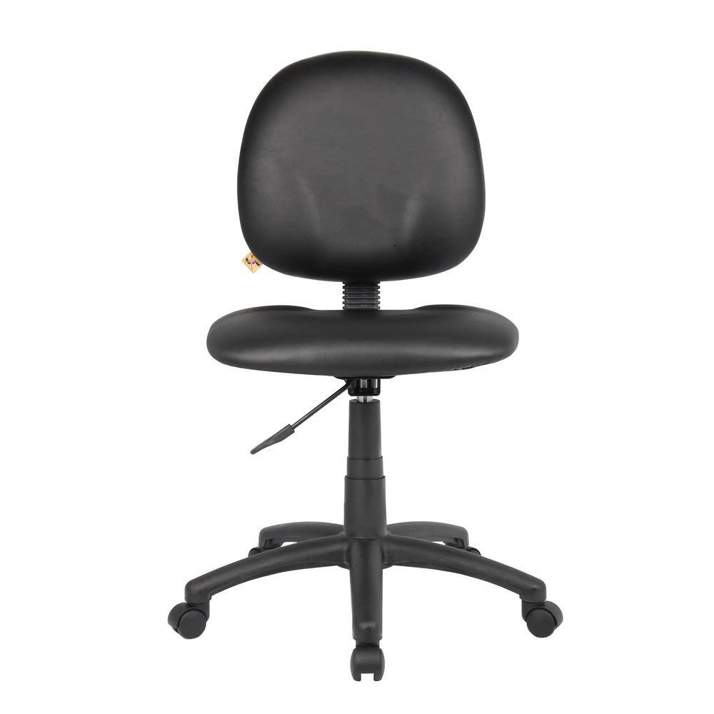 Antimicrobial Black Vinyl Cushions Chrome Footring Armless Pneumatic Lift Drafting Chair by BOSS Office Products 7 Antimicrobial Black Vinyl Cushions Chrome Footring Armless Pneumatic Lift Drafting Chair by BOSS Office Products - Image 5