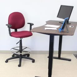 Black Antimicrobial Vinyl Cushions Chrome Footring Adjustment Arms Pneumatic Lift Drafting Chair by BOSS Office Products 11 Black Antimicrobial Vinyl Cushions Chrome Footring Adjustment Arms Pneumatic Lift Drafting Chair by BOSS Office Products -BOSS Offic Shop black boss office products drafting chairs b1691 cs 31 1000