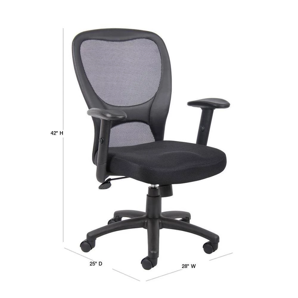 Black Modern Styled Mesh Desk Chair by BOSS Office Products 5 Black Modern Styled Mesh Desk Chair by BOSS Office Products - Image 3