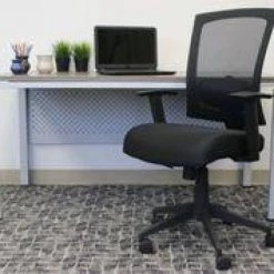Black Mesh Back and Seat Cushions Black Base Lumbar Support Adjustable Arms Pneumatic Lift Executive Task Chair by BOSS Office Products -Default Template 6 black boss office products ergonomic chairs b6706 bk 31 1000