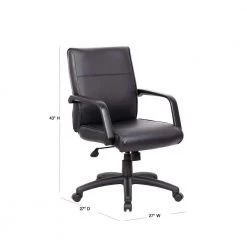 Black Mid Back Executive Chair in LeatherPlus by BOSS Office Products 9 Black Mid Back Executive Chair in LeatherPlus by BOSS Office Products -Default Template 6 black boss office products executive chairs b686 40 1000