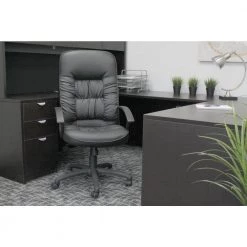27 in. Width Big and Tall Black Vinyl Executive Chair with Swivel Seat by BOSS Office Products 11 27 in. Width Big and Tall Black Vinyl Executive Chair with Swivel Seat by BOSS Office Products -Default Template 6 black boss office products executive chairs b7301 31 1000