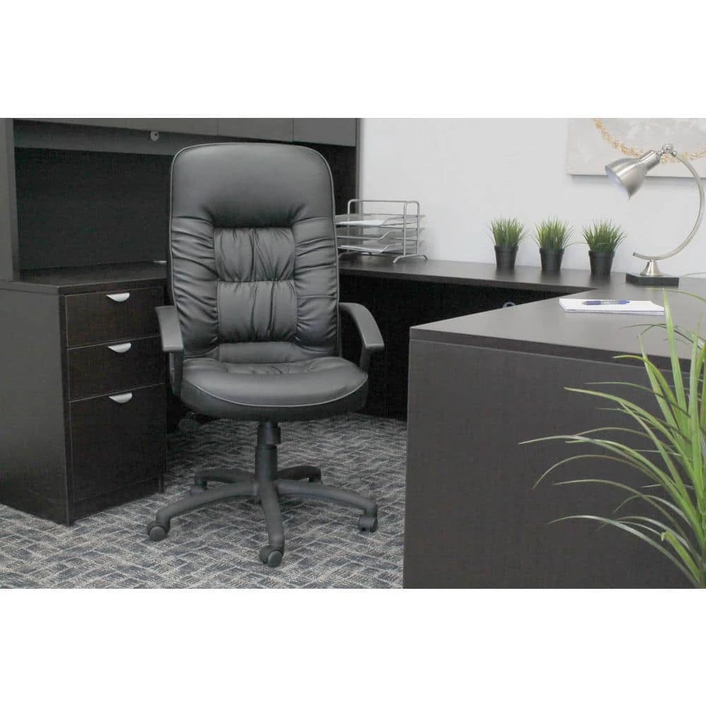 27 in. Width Big and Tall Black Vinyl Executive Chair with Swivel Seat by BOSS Office Products 7 27 in. Width Big and Tall Black Vinyl Executive Chair with Swivel Seat by BOSS Office Products - Image 5