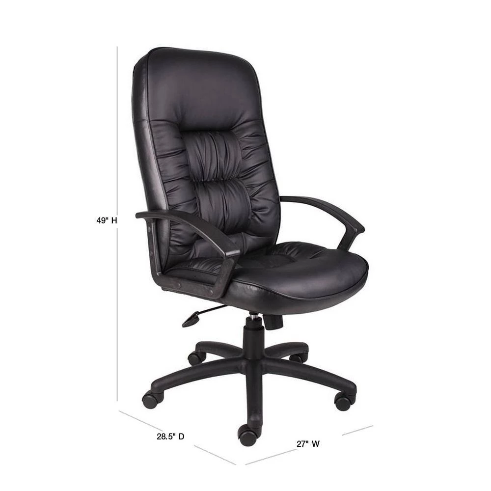 27 in. Width Big and Tall Black Vinyl Executive Chair with Swivel Seat by BOSS Office Products 5 27 in. Width Big and Tall Black Vinyl Executive Chair with Swivel Seat by BOSS Office Products - Image 3