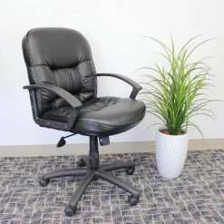 Black LeatherPlus Cover Nylon Armrest Executive Mid-Back Chair by BOSS Office Products 11 Black LeatherPlus Cover Nylon Armrest Executive Mid-Back Chair by BOSS Office Products -Default Template 6 black boss office products executive chairs b7306 31 1000