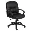 Black LeatherPlus Cover Nylon Armrest Executive Mid-Back Chair by BOSS Office Products 2 Black LeatherPlus Cover Nylon Armrest Executive Mid-Back Chair by BOSS Office Products -Default Template 6 black boss office products executive chairs b7306 64 1000