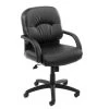 Black Caressoft Upholstery Padded Arms Executive Mid-Back Chair by BOSS Office Products -Default Template 6 black boss office products executive chairs b7406 64 1000