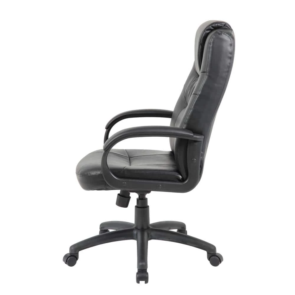 High Back Black Leather Executive Desk Chair with Built-In Lumber Support by BOSS Office Products 4 High Back Black Leather Executive Desk Chair with Built-In Lumber Support by BOSS Office Products - Image 2