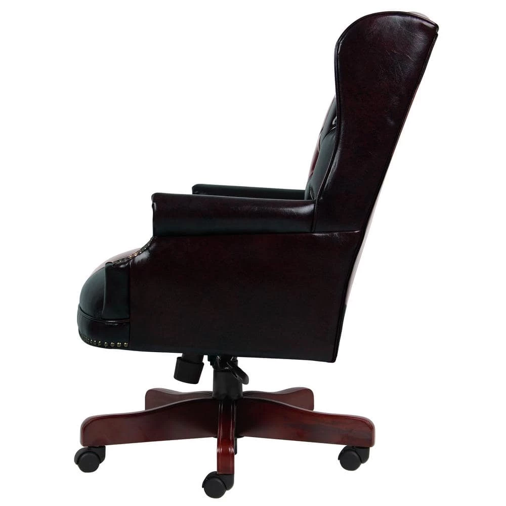 BOSS Office. High Back Black Caresoft Wing Back Button Tufted Traditional Executive Chair by BOSS Office Products 4 BOSS Office. High Back Black Caresoft Wing Back Button Tufted Traditional Executive Chair by BOSS Office Products - Image 2