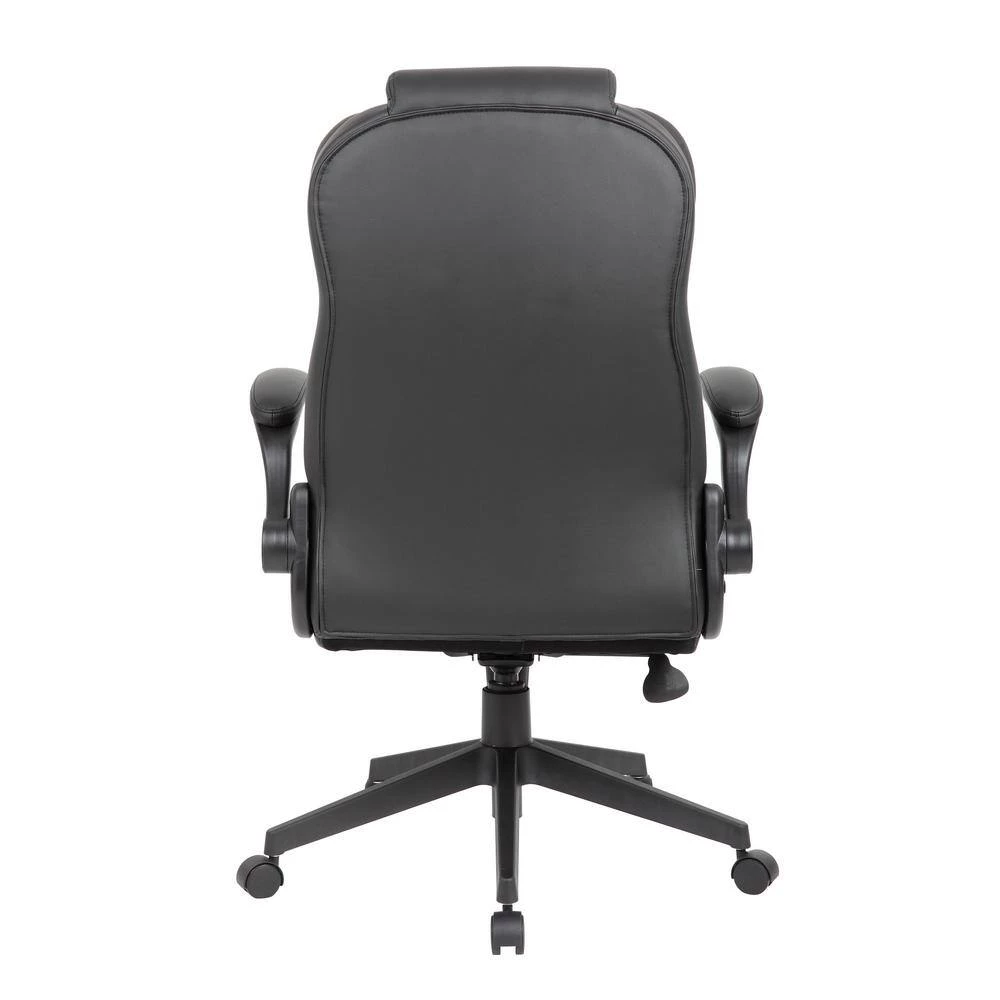BOSS Office Black High Back Leather Executive Chair with Flip-Up Arms by BOSS Office Products 6 BOSS Office Black High Back Leather Executive Chair with Flip-Up Arms by BOSS Office Products - Image 4