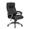 Executive High Back Chair Black Leather Gunmetal Grey Frame Comfort Cushion design Padded Arms Pneumatic Lift by BOSS Office Products -Default Template 6 black boss office products executive chairs b8661 bk 64 1000