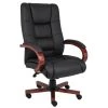 Executive High Back Wood Frame Chair - Black Caressoft Cover - Cherry Finish - Padded Arms - by BOSS by BOSS Office Products 2 Executive High Back Wood Frame Chair - Black Caressoft Cover - Cherry Finish - Padded Arms - by BOSS by BOSS Office Products -Default Template 6 black boss office products executive chairs b8991 c 64 1000
