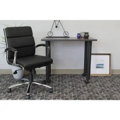 Black Contemporary Mid Back Executive Desk Chair Caresoft Vinyl Upholstery Ergonomic Seat Height Adjustment by BOSS Office Products 19 Black Contemporary Mid Back Executive Desk Chair Caresoft Vinyl Upholstery Ergonomic Seat Height Adjustment by BOSS Office Products -Default Template 6 black boss office products executive chairs b9476 bk 31 1000