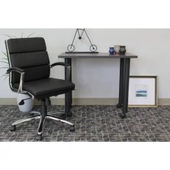 Black Contemporary Mid Back Executive Desk Chair Caresoft Vinyl Upholstery Ergonomic Seat Height Adjustment by BOSS Office Products 13 Black Contemporary Mid Back Executive Desk Chair Caresoft Vinyl Upholstery Ergonomic Seat Height Adjustment by BOSS Office Products -Default Template 6 black boss office products executive chairs b9476 bk 40 1000