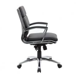 Black Contemporary Mid Back Executive Desk Chair Caresoft Vinyl Upholstery Ergonomic Seat Height Adjustment by BOSS Office Products 17 Black Contemporary Mid Back Executive Desk Chair Caresoft Vinyl Upholstery Ergonomic Seat Height Adjustment by BOSS Office Products -Default Template 6 black boss office products executive chairs b9476 bk 44 1000