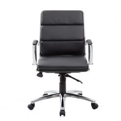 Black Contemporary Mid Back Executive Desk Chair Caresoft Vinyl Upholstery Ergonomic Seat Height Adjustment by BOSS Office Products 15 Black Contemporary Mid Back Executive Desk Chair Caresoft Vinyl Upholstery Ergonomic Seat Height Adjustment by BOSS Office Products -Default Template 6 black boss office products executive chairs b9476 bk 4f 1000