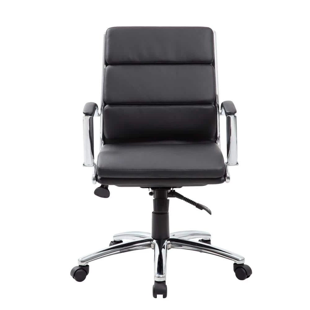 Black Contemporary Mid Back Executive Desk Chair Caresoft Vinyl Upholstery Ergonomic Seat Height Adjustment by BOSS Office Products 7 Black Contemporary Mid Back Executive Desk Chair Caresoft Vinyl Upholstery Ergonomic Seat Height Adjustment by BOSS Office Products - Image 5