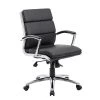 Black Contemporary Mid Back Executive Desk Chair Caresoft Vinyl Upholstery Ergonomic Seat Height Adjustment by BOSS Office Products 1 Black Contemporary Mid Back Executive Desk Chair Caresoft Vinyl Upholstery Ergonomic Seat Height Adjustment by BOSS Office Products -Default Template 6 black boss office products executive chairs b9476 bk 64 1000