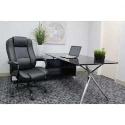 31 in. Width Big and Tall Black Vinyl Executive Chair with Swivel Seat by BOSS Office Products -BOSS Offic Shop black boss office products executive chairs b992 bk 31 1000