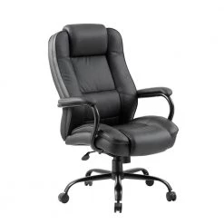 31 in. Width Big and Tall Black Vinyl Executive Chair with Swivel Seat by BOSS Office Products