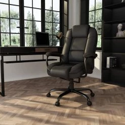 31 in. Width Big and Tall Black Vinyl Executive Chair with Swivel Seat by BOSS Office Products -BOSS Offic Shop black boss office products executive chairs b992 bk c3 1000