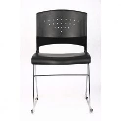 Side Chair Black Plastic Seats Steel Frame Chrome Stackable by BOSS Office Products 16 Side Chair Black Plastic Seats Steel Frame Chrome Stackable by BOSS Office Products -Default Template 6 black boss office products guest office chairs b1400 bk 1 1f 1000