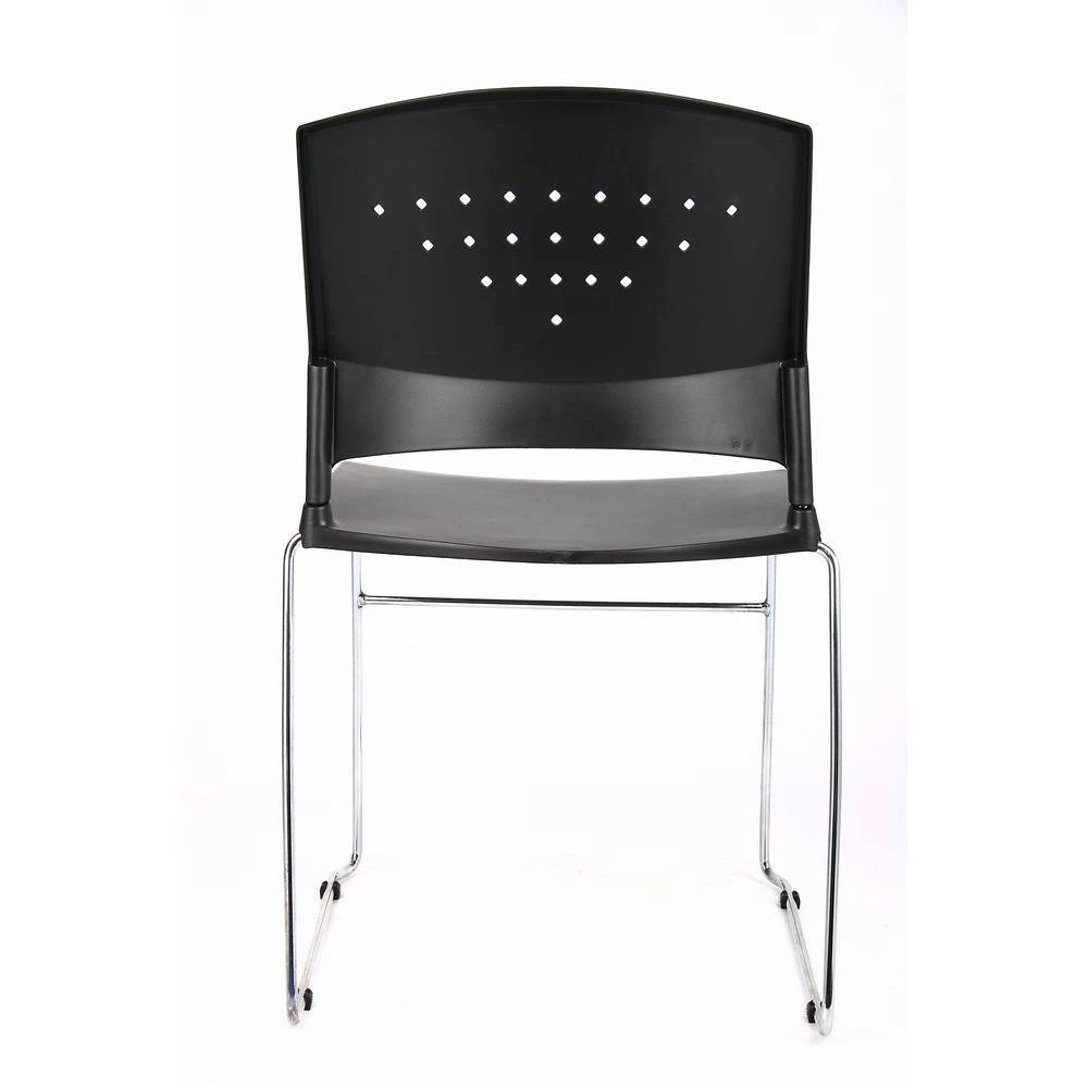 Side Chair Black Plastic Seats Steel Frame Chrome Stackable by BOSS Office Products 7 Side Chair Black Plastic Seats Steel Frame Chrome Stackable by BOSS Office Products - Image 5