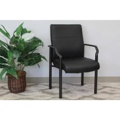 Mid Back Black in Leather Plus Guest Chair by BOSS Office Products 11 Mid Back Black in Leather Plus Guest Chair by BOSS Office Products -Default Template 6 black boss office products guest office chairs b689 31 1000