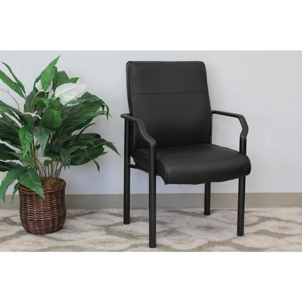 Mid Back Black in Leather Plus Guest Chair by BOSS Office Products 7 Mid Back Black in Leather Plus Guest Chair by BOSS Office Products - Image 5