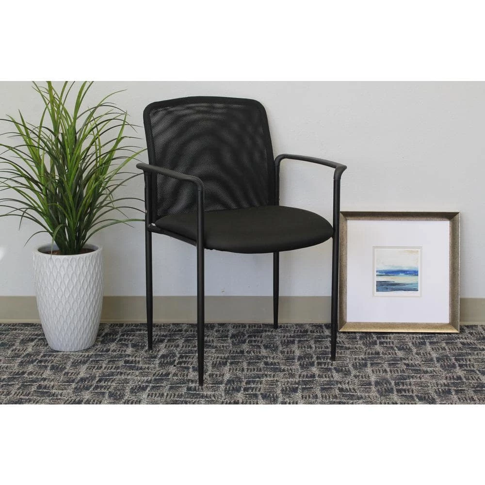 Black Mesh Guest Chair Steel Frame by BOSS Office Products 7 Black Mesh Guest Chair Steel Frame by BOSS Office Products - Image 5