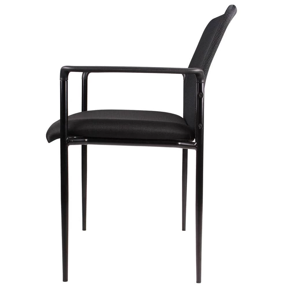Black Mesh Guest Chair Steel Frame by BOSS Office Products 4 Black Mesh Guest Chair Steel Frame by BOSS Office Products - Image 2