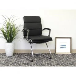 ExecutivePro 23 in. Width Standard Black Faux Leather Guest Office Chair by BOSS Office Products -Default Template 6 black boss office products guest office chairs b9479 bk 31 1000