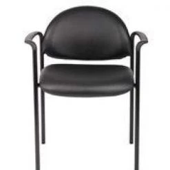 23.5 in. Width Standard Black Vinyl Guest Office Chair by BOSS Office Products -Default Template 6 black boss office products guest office chairs b9501 cs 31 1000