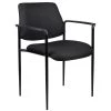 Black Fabric Cushions Black Steel Frame Molded Arms Stackable Guest Chair by BOSS Office Products -Default Template 6 black boss office products guest office chairs b9503 bk 64 1000
