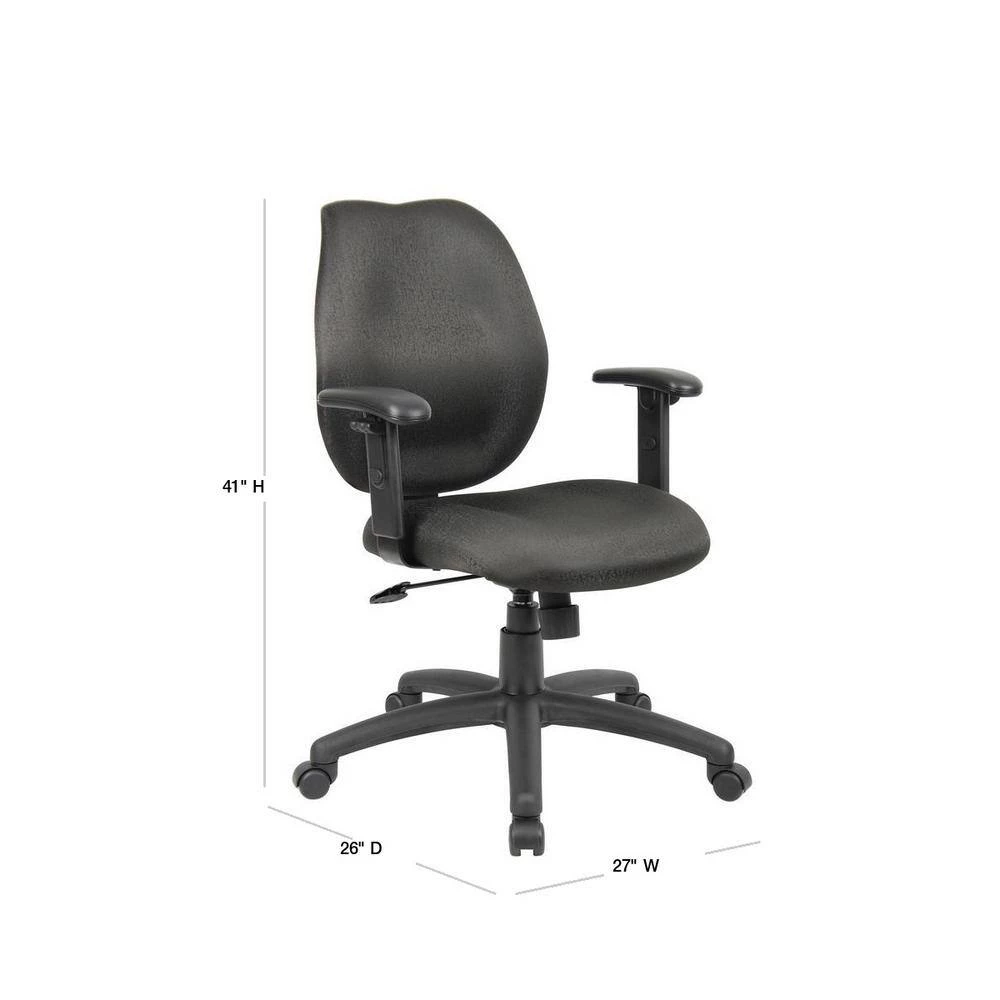 Black Task Chair with Adjustable Arms by BOSS Office Products 5 Black Task Chair with Adjustable Arms by BOSS Office Products - Image 3