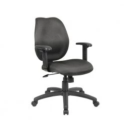 Black Task Chair with Adjustable Arms by BOSS Office Products
