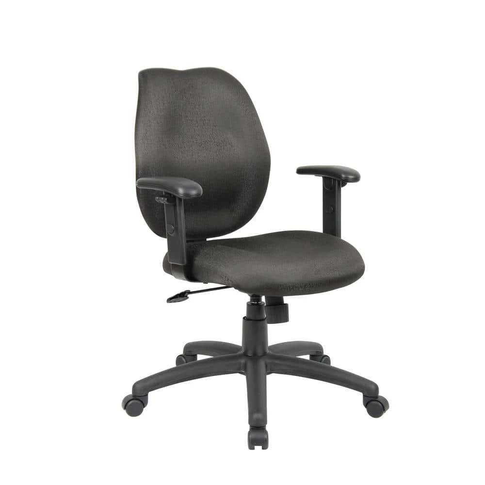 Black Task Chair with Adjustable Arms by BOSS Office Products 3 Black Task Chair with Adjustable Arms by BOSS Office Products