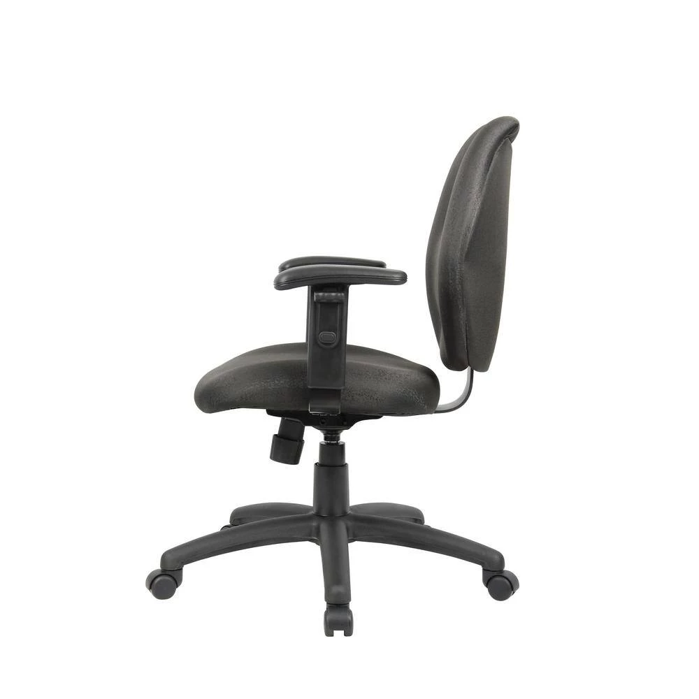 Black Task Chair with Adjustable Arms by BOSS Office Products 4 Black Task Chair with Adjustable Arms by BOSS Office Products - Image 2